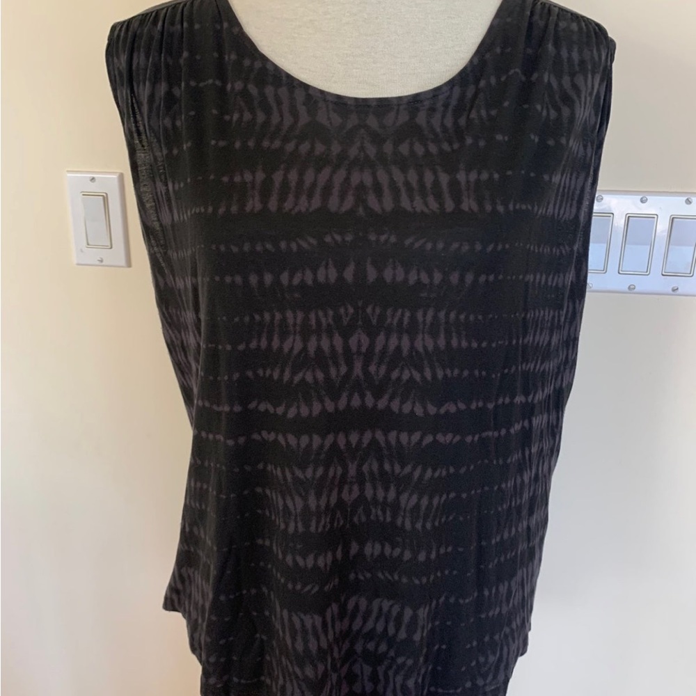 ALLSAINTS Womens Ladies Junior Girls Black Gray Casual Top Tee Shirt Blouse Sz L